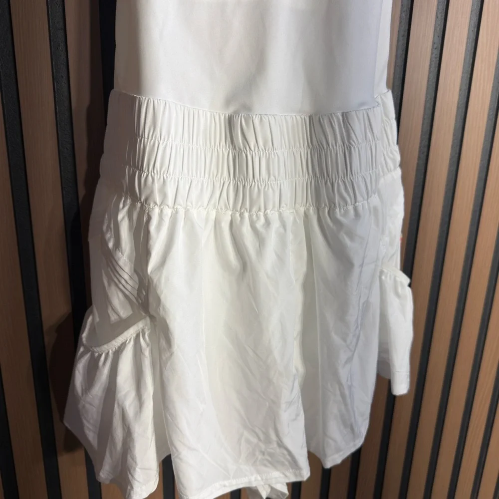 White Cross-Back Top and‎ Layered Skirt Set Sz M